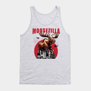 Moosezilla Funny Giant Moose in the City Look Meese Tank Top